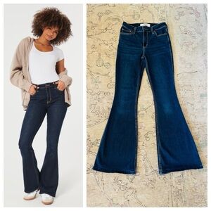 Hollister High Flare Jeans Dark Wash Sz 26
